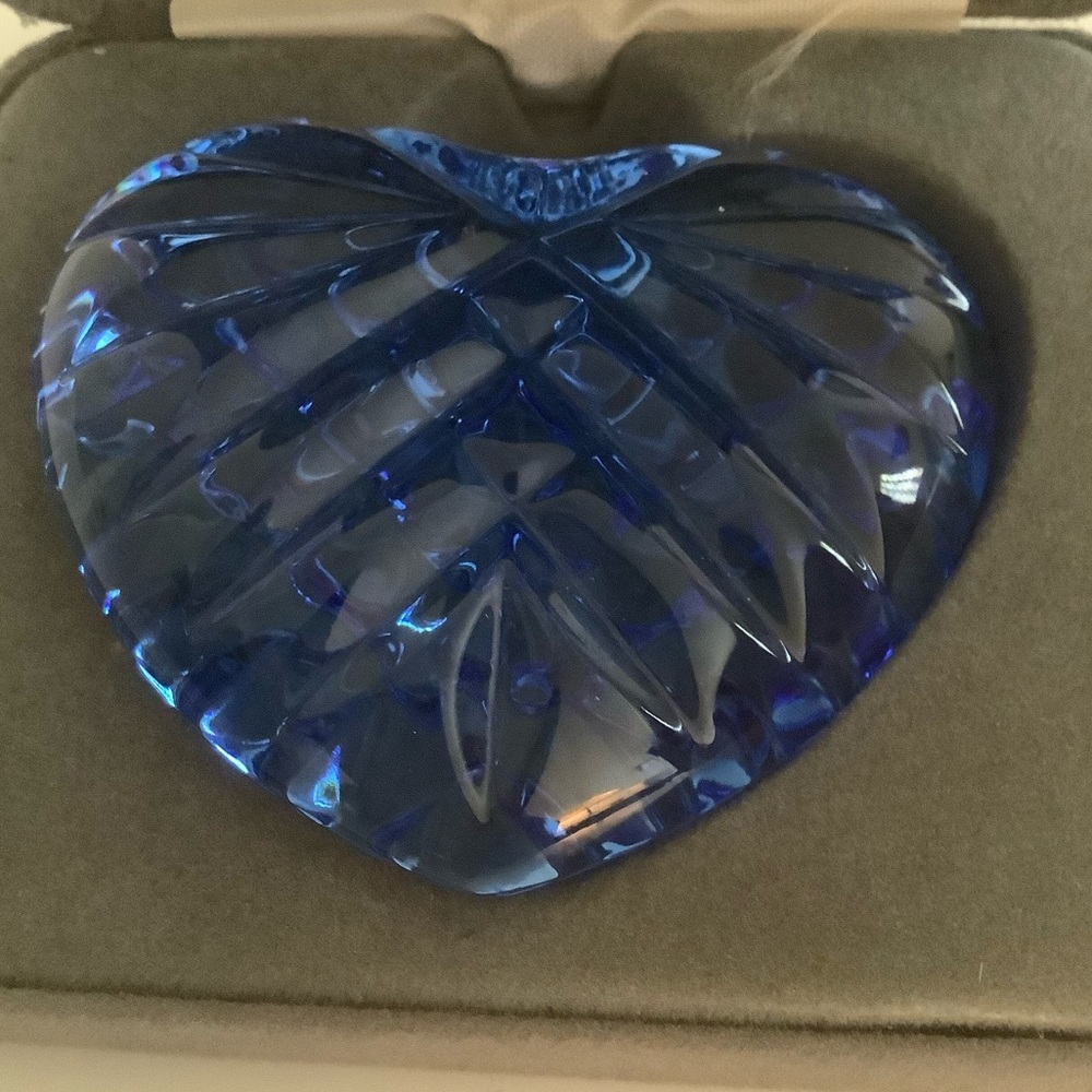 Vintage Waterford Crystal Blue Heart